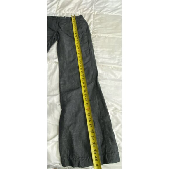 Max Studio Heather Gray Size 6 Cotton Linen Blend Wide Leg Boot Pants - Picture 2 of 10